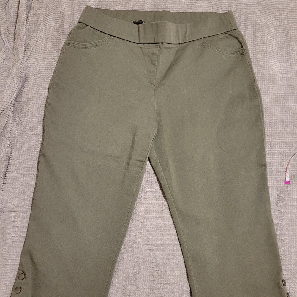 Coral Bay Olive Green Capri